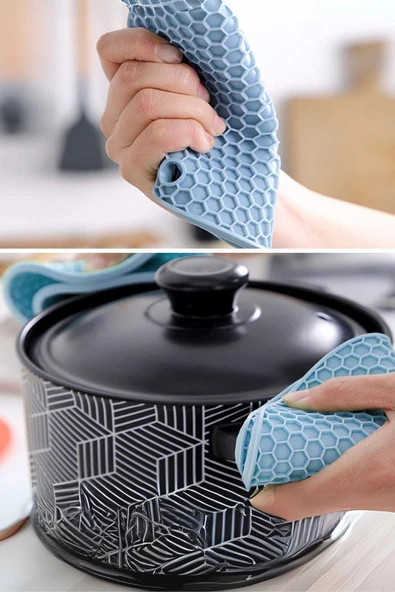 GRİMOR Life 2'li Pratik Silikon Nihale Petek Desenli Kalburabastı Kalıbı Yuvarlak Renkli Silikon Nihale - 2 Adet - Resim 4