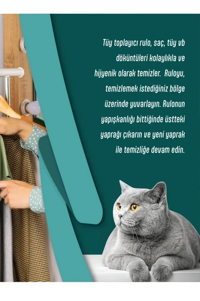 GRİMOR Life Tüy Toplayıcı Rulo Yapışkanlı 12 Li Yedek Rulo (Kedi - Köpek Tüy Toplayıcı) - 2