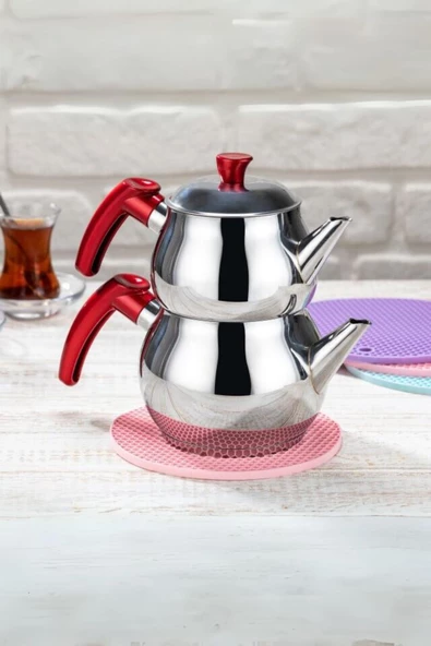 GRİMOR Life Pratik Silikon Nihale Petek Desenli Kalburabastı Kalıbı Yuvarlak Renkli Silikon Nihale - 1 Adet - Resim 2