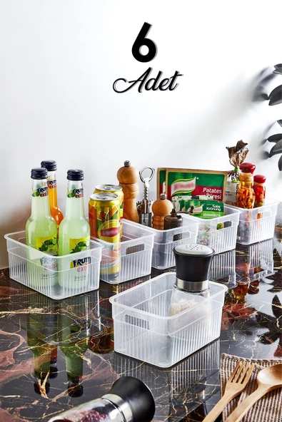 GRİMOR Life 6 Adet Çok Amaçlı Çekmece Içi Düzenleyici Organizer Şeffaf - DDLC-790 - 2
