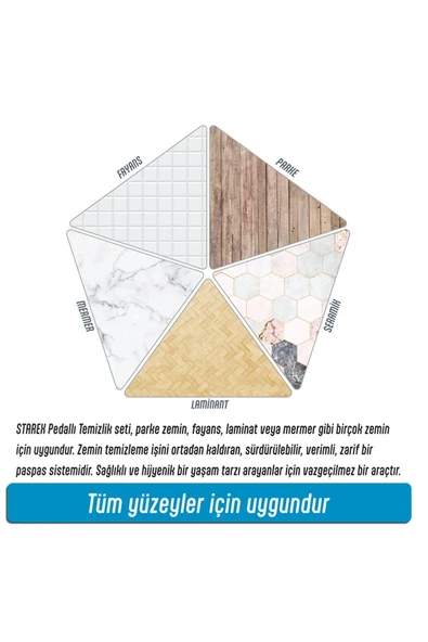 GRİMOR Life Ultra Güçlü Pedallı Döner Başlıklı Mop Temizlik Seti 16 Litre - 4