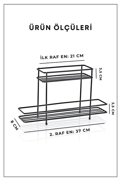 GRİMOR Life 2 Katlı Banyo Düzenleyici Metal Stand Makyaj Organizeri - Bakım Ürünleri Düzenleyici Organizer - 4
