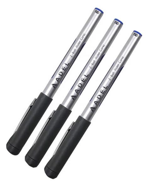 Adel Z Ball Konik Roller Kalem Mavi 3 Adet