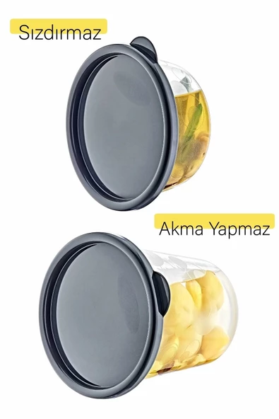 GRİMOR Life 3x500 ml Sızdırmaz Hava Almaz Kapaklı Yuvarlak Erzak Saklama Kabı-derin Dondurucu Ve Mikrodalga - 2