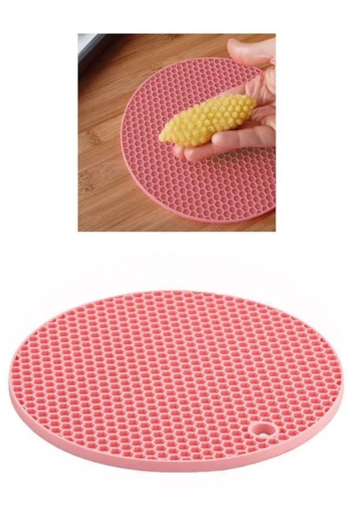 GRİMOR Life 2'li Pratik Silikon Nihale Petek Desenli Kalburabastı Kalıbı Yuvarlak Renkli Silikon Nihale - 2 Adet - Resim 3