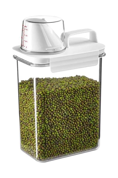 GRİMOR Life 2 Li Sızdırmaz Depolama Sıvı Toz Deterjan Erzak Saklama Kutusu- Ölçekli Kap 1800 ML 2300 ML - 8