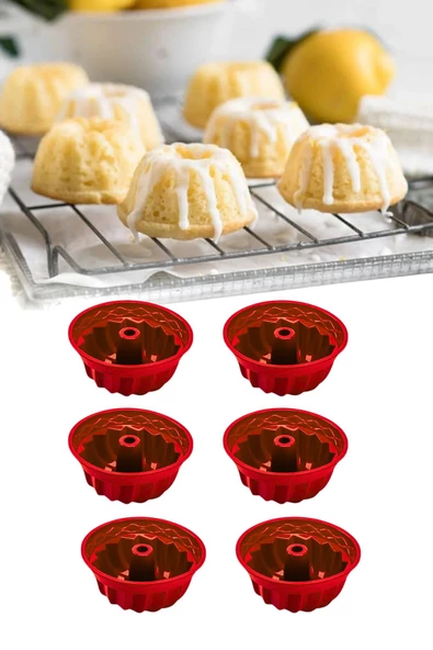 GRİMOR Life 6 Lı Yıkanabilir Mini Kek Muffin Pişirme Kalıbı, Silikon Muffin, Cupcake Kalıbı Karma Renk - 2