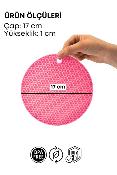 GRİMOR Life 2'li Pratik Silikon Nihale Petek Desenli Kalburabastı Kalıbı Yuvarlak Renkli Silikon Nihale - 2 Adet - Resim 8