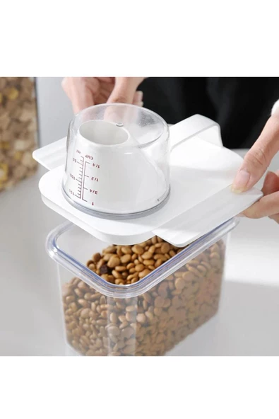GRİMOR Life 3 Lü Sızdırmaz Depolama Erzak Bakliyat Saklama Kabı- Ölçekli 1100 ml 1800 ml 2300 ml Etiket Hediyeli - 5