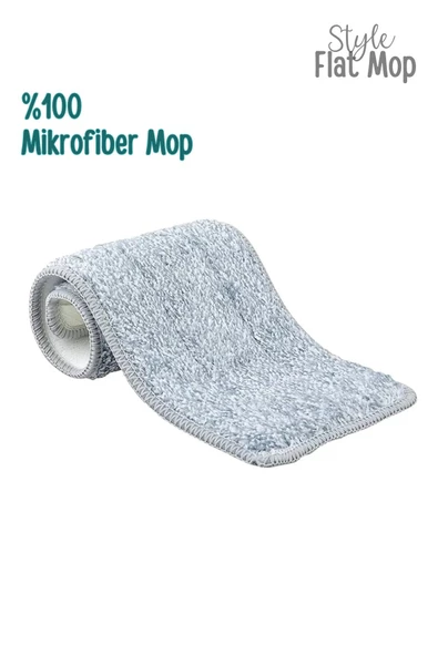 GRİMOR Life Flat Tablet Mop Yer Duvar Silme Temizlik Kova Seti 2 Adet Microfiber Yedek Bez Paspas - 5