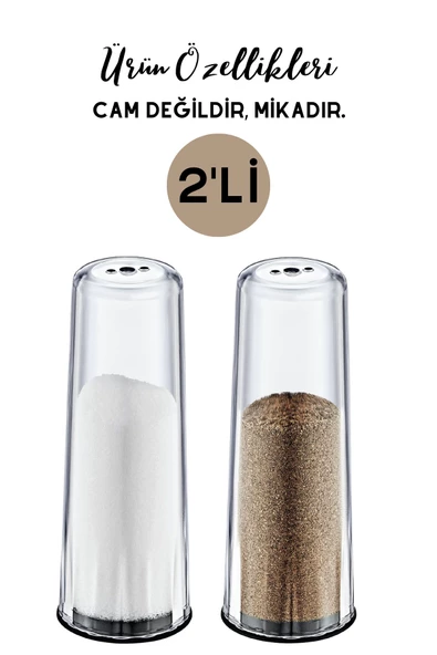GRİMOR Life 2'li Mika Tuzluk Biberlik Baharat Sunum Seti- CAM DEĞİLDİR - 2
