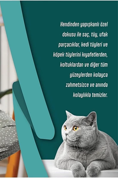 GRİMOR Life Tüy Toplayıcı Rulo 50 Yaprak Yapışkanlı + 2+1 Yedek Rulo (Kedi - Köpek Tüy Toplayıcı) - 3