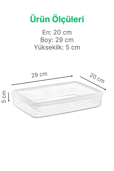 GRİMOR Life 4 Adet Buzdolabı Düzenleyici Saklama Kabı Seti 2,3 Lt Şeffaf- Sebze Meyve Erzak Saklama -dipfriz - 5