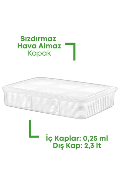 GRİMOR Life 7 Li Sızdırmaz Buzdolabı İçi Düzenleyici Buzluk Derin Dondurucu Saklama Kabı- Et Kıyma Et Suyu - 2