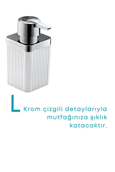 GRİMOR Life Fırçalı Sıvı Sabunluk Süngerlik Standlı Mutfak Banyo Seti - 4