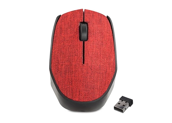 Mouse Kablosuz Kumaş Yüzey Everest KM-218 Kırmızı