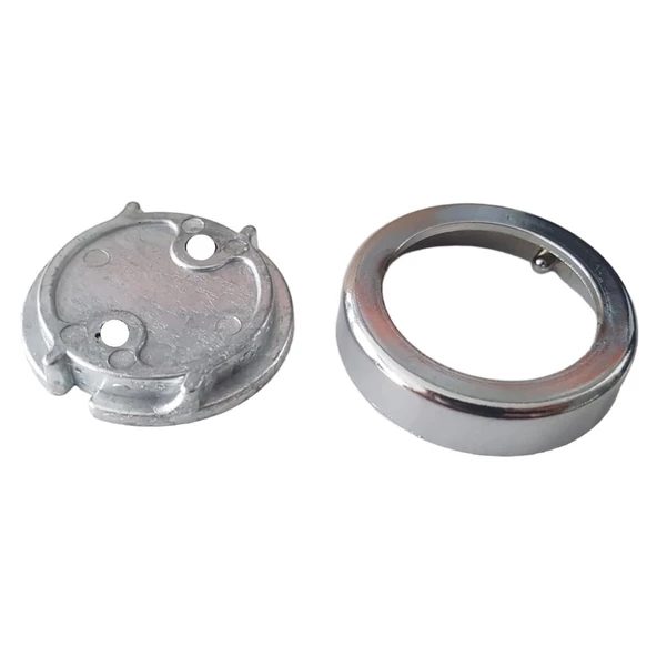 Yuvarlak Askı Flanşı Metal Kapaklı Flanş Dolap Elbise Askı Aparatı Krom (2 ADET) - 3