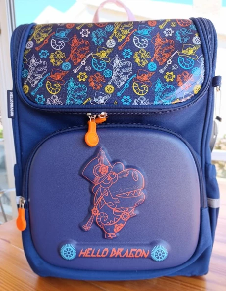 Hello Dragon Okul Çantası Omurga Koruyucu Lacivert - 7