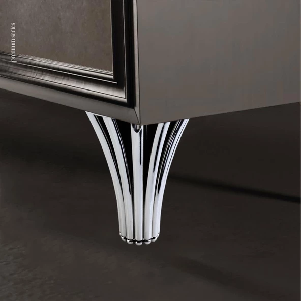 Mobilya Kanepe Koltuk Konsol Tv Ünitesi Baza Ayağı Orta Sehpası Ayak Ayakları 12 cm Krom - Resim 5