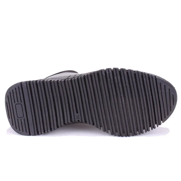 Dagoster DZA07-122042651 Siyah Günlük Düz Taban Deri Kadın Bot - Resim 4