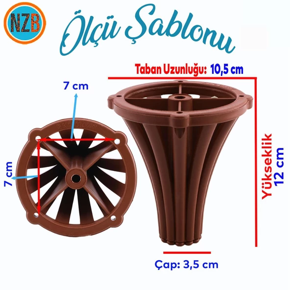 Mobilya Kanepe Koltuk Konsol Tv Ünitesi Baza Ayağı Orta Sehpası Ayak Ayakları 12 cm Kahve - Resim 2