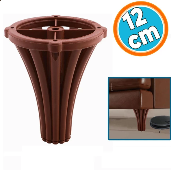 Mobilya Kanepe Koltuk Konsol Tv Ünitesi Baza Ayağı Orta Sehpası Ayak Ayakları 12 cm Kahve ürün görseli