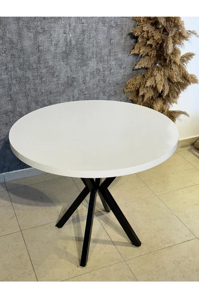 90 Cm Yuvarlak Yemek Masası Mutfak Masası 90 Cm TAPLA: DÜZ BEYAZ - 6