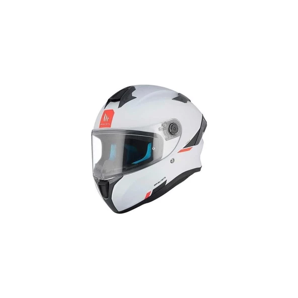 Mt Helmets mt Targo S  FF106B Solid A0 Matt Pearl White Full Face Motosiklet Kaskı