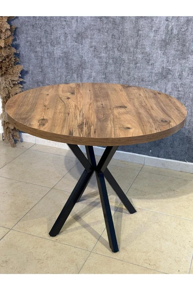 90 Cm Yuvarlak Yemek Masası Mutfak Masası 90 Cm TAPLA: CEVİZ - 3