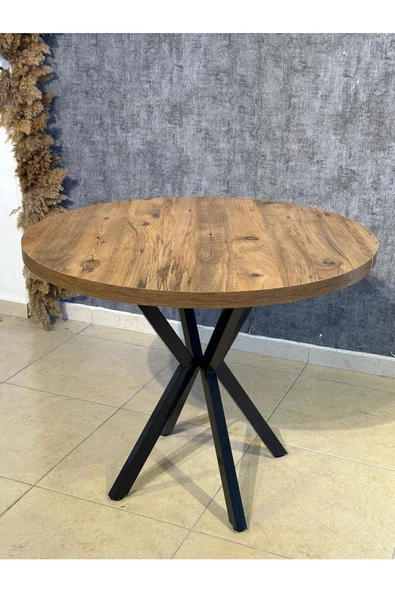 90 Cm Yuvarlak Yemek Masası Mutfak Masası 90 Cm TAPLA: CEVİZ - 2