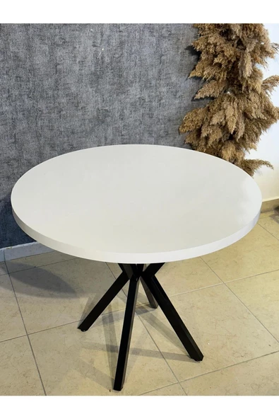 90 Cm Yuvarlak Yemek Masası Mutfak Masası 90 Cm TAPLA: DÜZ BEYAZ - 5