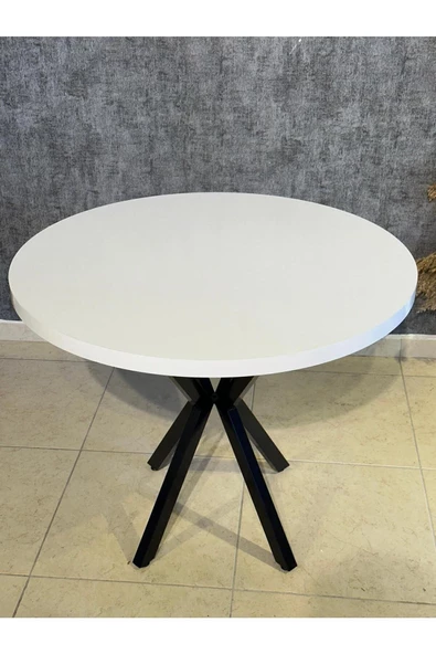 90 Cm Yuvarlak Yemek Masası Mutfak Masası 90 Cm TAPLA: DÜZ BEYAZ - 8