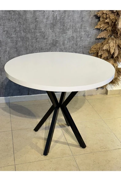 90 Cm Yuvarlak Yemek Masası Mutfak Masası 90 Cm TAPLA: DÜZ BEYAZ - 4
