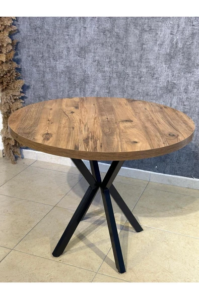 90 Cm Yuvarlak Yemek Masası Mutfak Masası 90 Cm TAPLA: CEVİZ - 5