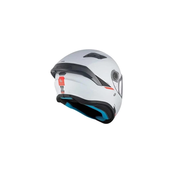 Mt Helmets mt Targo S  FF106B Solid A0 Matt Pearl White Full Face Motosiklet Kaskı - 4