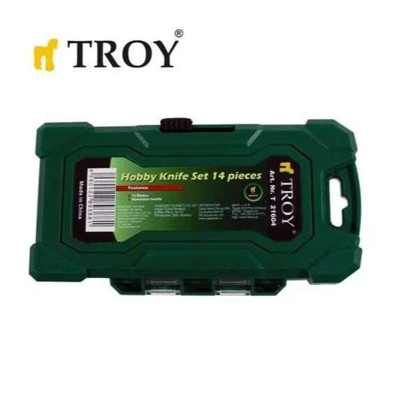 TROY 21604 Hobi Maket Bıçağı Seti, 14 Parça Taşıma Kutulu - 4