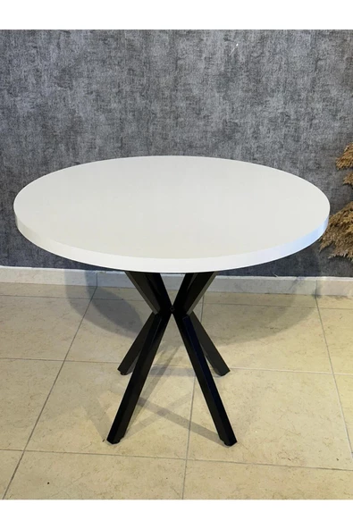 90 Cm Yuvarlak Yemek Masası Mutfak Masası 90 Cm TAPLA: DÜZ BEYAZ - 7