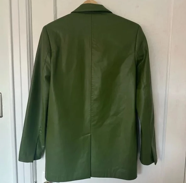 Zara Suni Deri Haki Ceket - 2