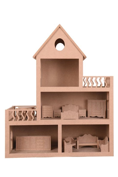Barbie Bebek Evi Oyuncak (15 ADET MOBİLYALI) - 3