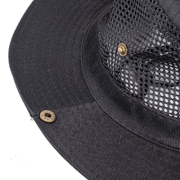 Fileli Outdoor Şapka - Balıkçı Şapka - Siyah - ART-7502 - Resim 3