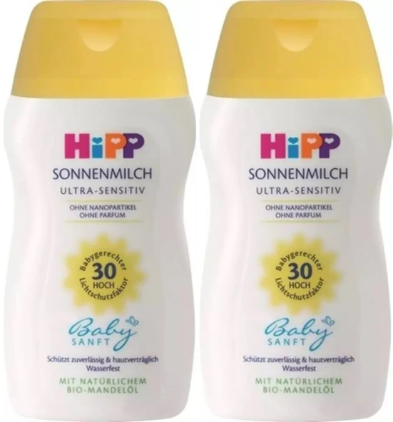 Hipp Babysanft Güneş Kremi -Yüz için Sonnen Gesıchtscreme 30 Faktör Ultra Sensıtıv 50ML (2 Li Set)