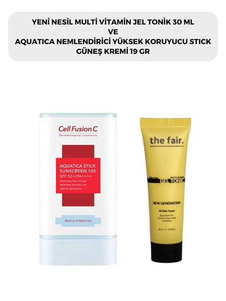 the fair. Multi Vitamin Jel Tonik 30 ml ve Cell Fusion C AQUATICA Stick Güneş Kremi 19 G