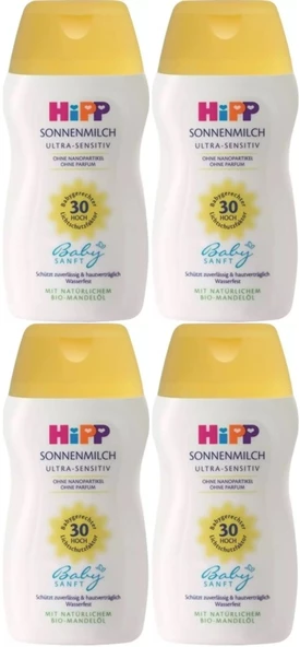 Hipp Babysanft Güneş Kremi -Yüz için Sonnen Gesıchtscreme 30 Faktör Ultra Sensıtıv 50ML (4 Lü Set)