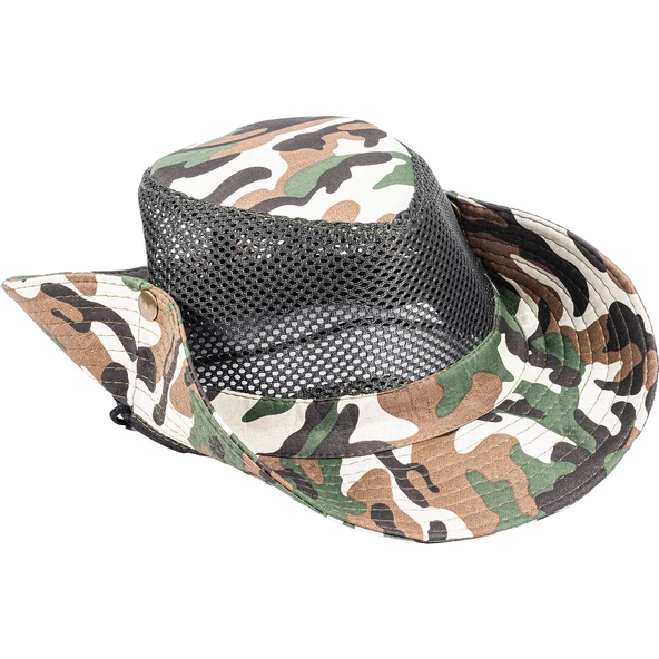 Fileli Outdoor Şapka - Balıkçı Şapka - Kamuflaj - ART-7502 - Resim 2