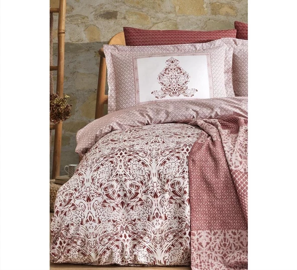 İyi Geceler İstanbul Dream Winter Çift Kişilik Battaniyeli Bordo Nevresim Takımı - 2