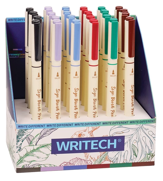 WRITECH W-827 FIRÇA TİP 6 RENK KEÇELİ KALEM - 24'LÜ SET - 2