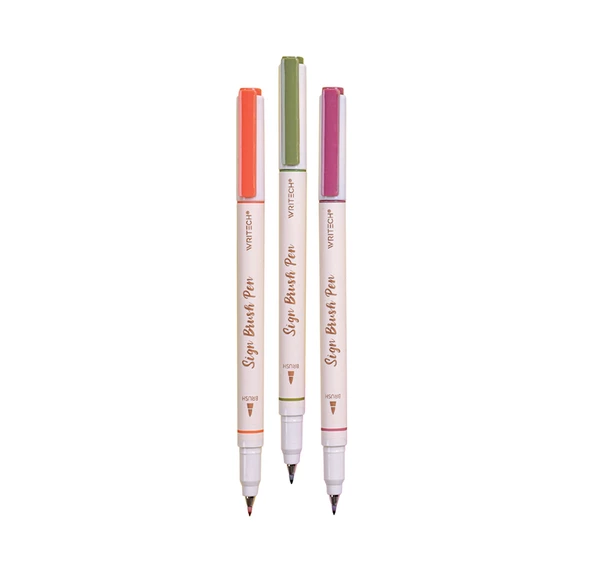 WRITECH W-827 FIRÇA TİP 8 RENK KEÇELİ KALEM - 120'Lİ STAND - 4