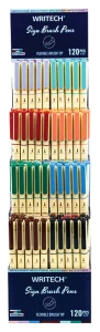 WRITECH W-827 FIRÇA TİP 8 RENK KEÇELİ KALEM - 120'Lİ STAND - 2