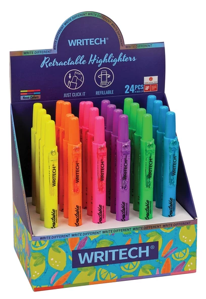 WRITECH W-805S BASMALI FOSFORLU KALEM NEON 6 RENK - 24'LÜ SET - 2