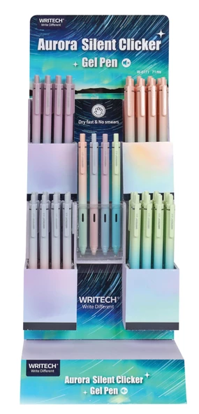 WRITECH W-0171 AURORA 0,5MM MAVİ JEL KALEM - 72'Lİ STAND - 2